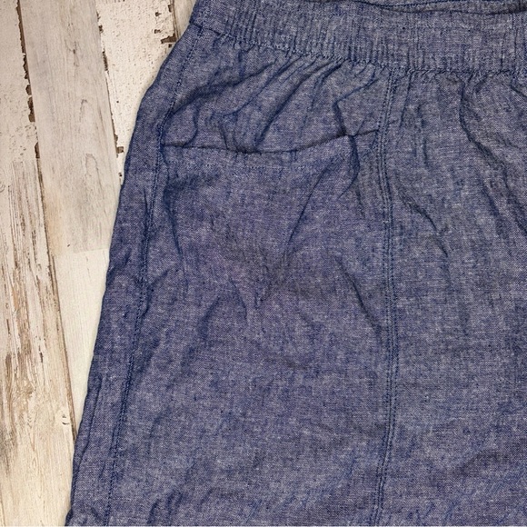Old Navy Women's 4X Plus Size Shorts High Waisted Linen Blend Chambray Blue - Picture 5 of 16